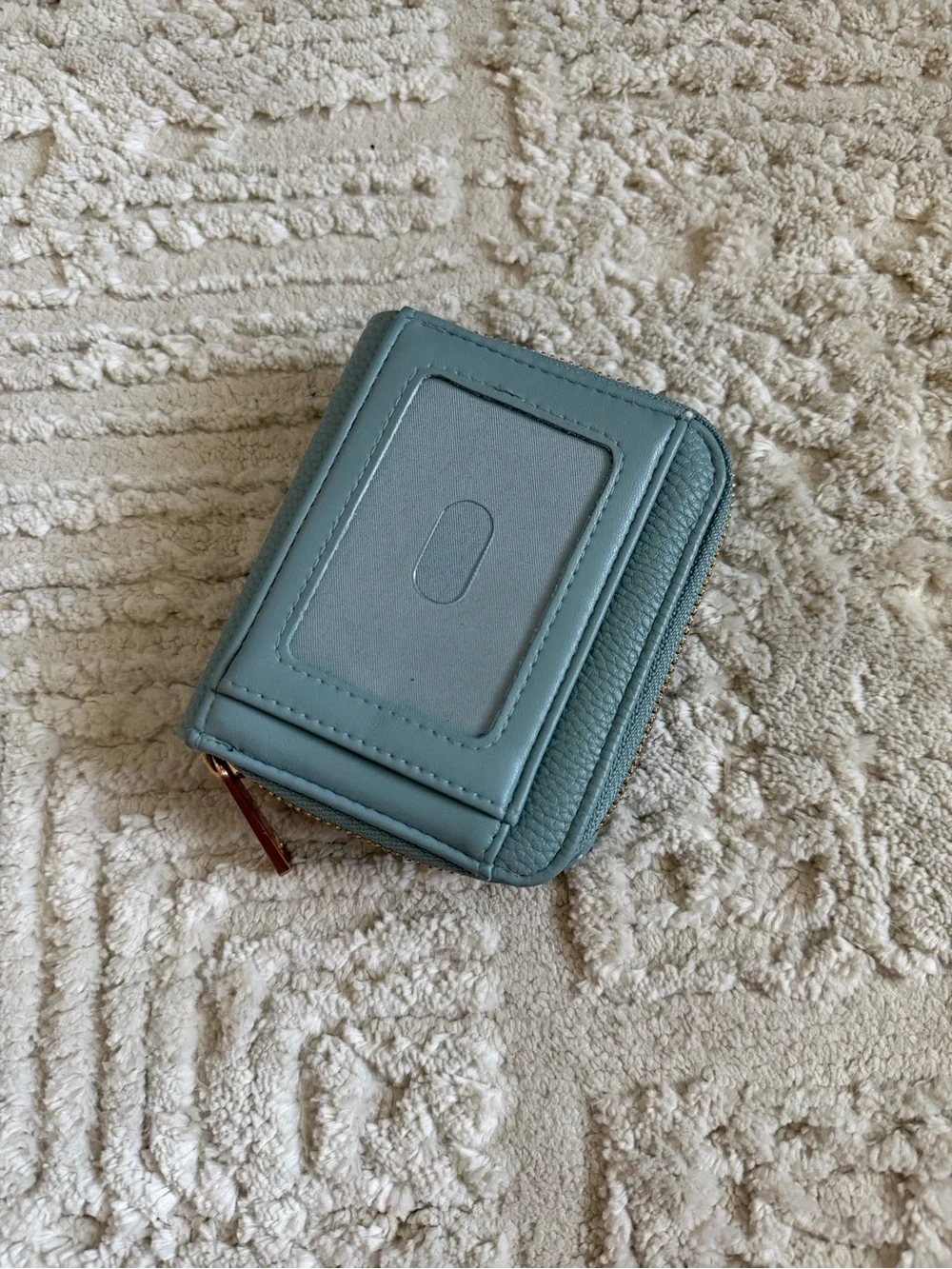 Florelli Compact Teal Leather Women's Wallet - Small Zip Card Case